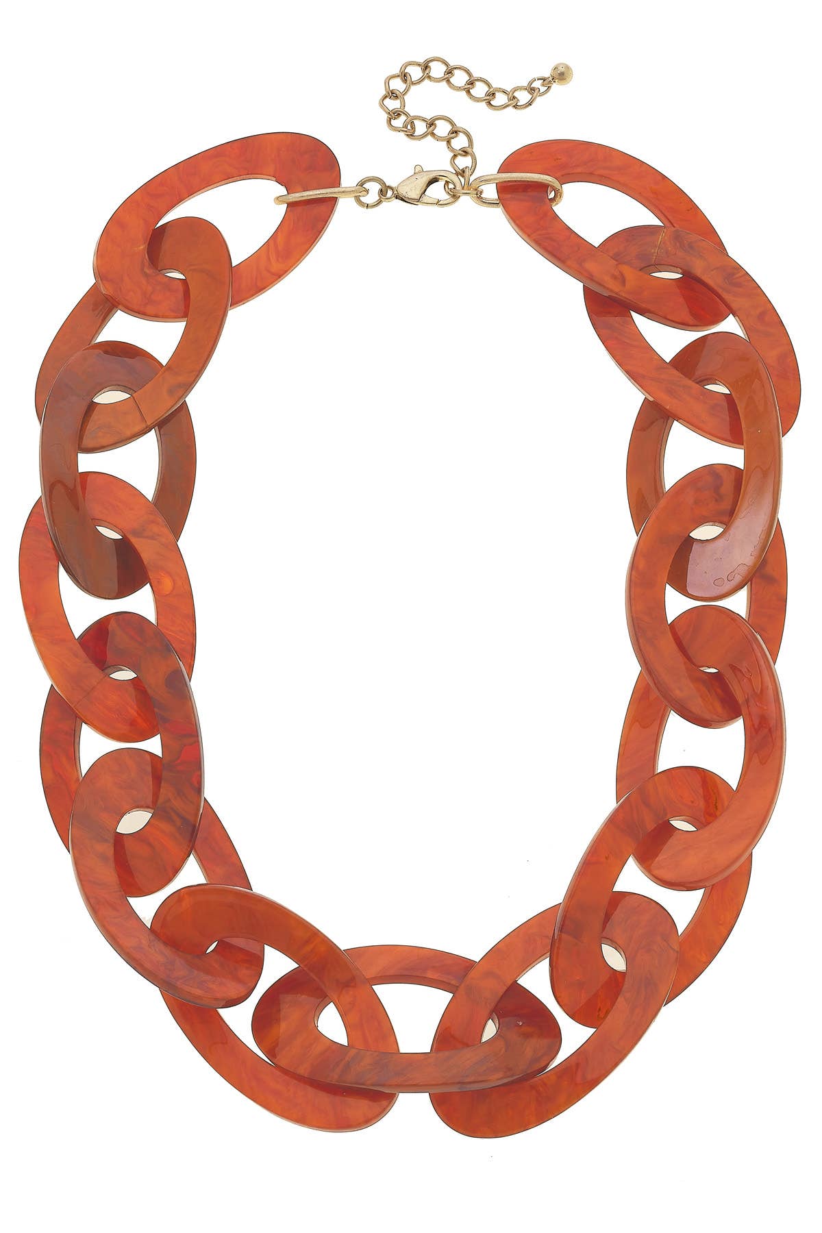 Cheryl Statement Resin Linked Chain Necklace: Burgundy