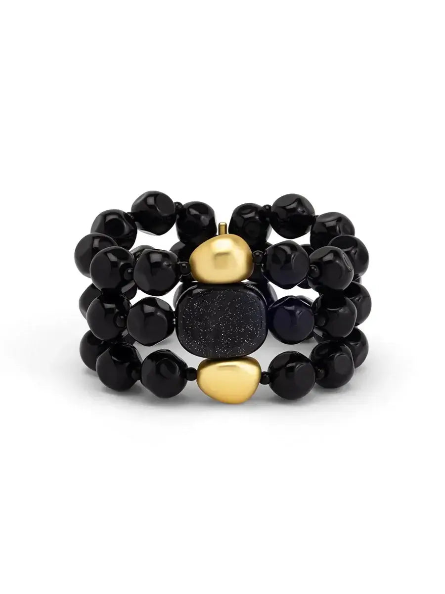 Estelle Mixed Statement Bracelet- Black