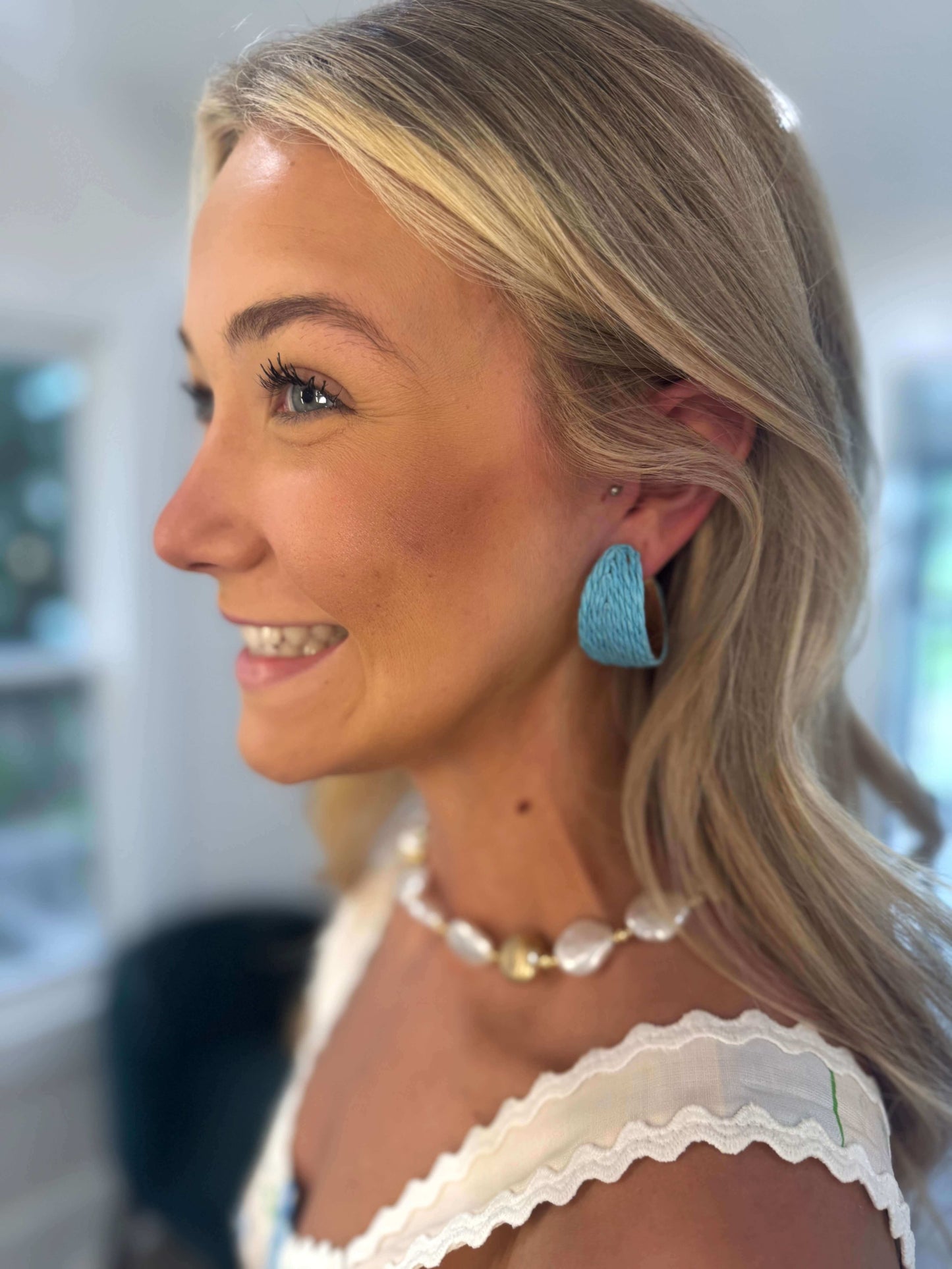 Blue Raffa Earring