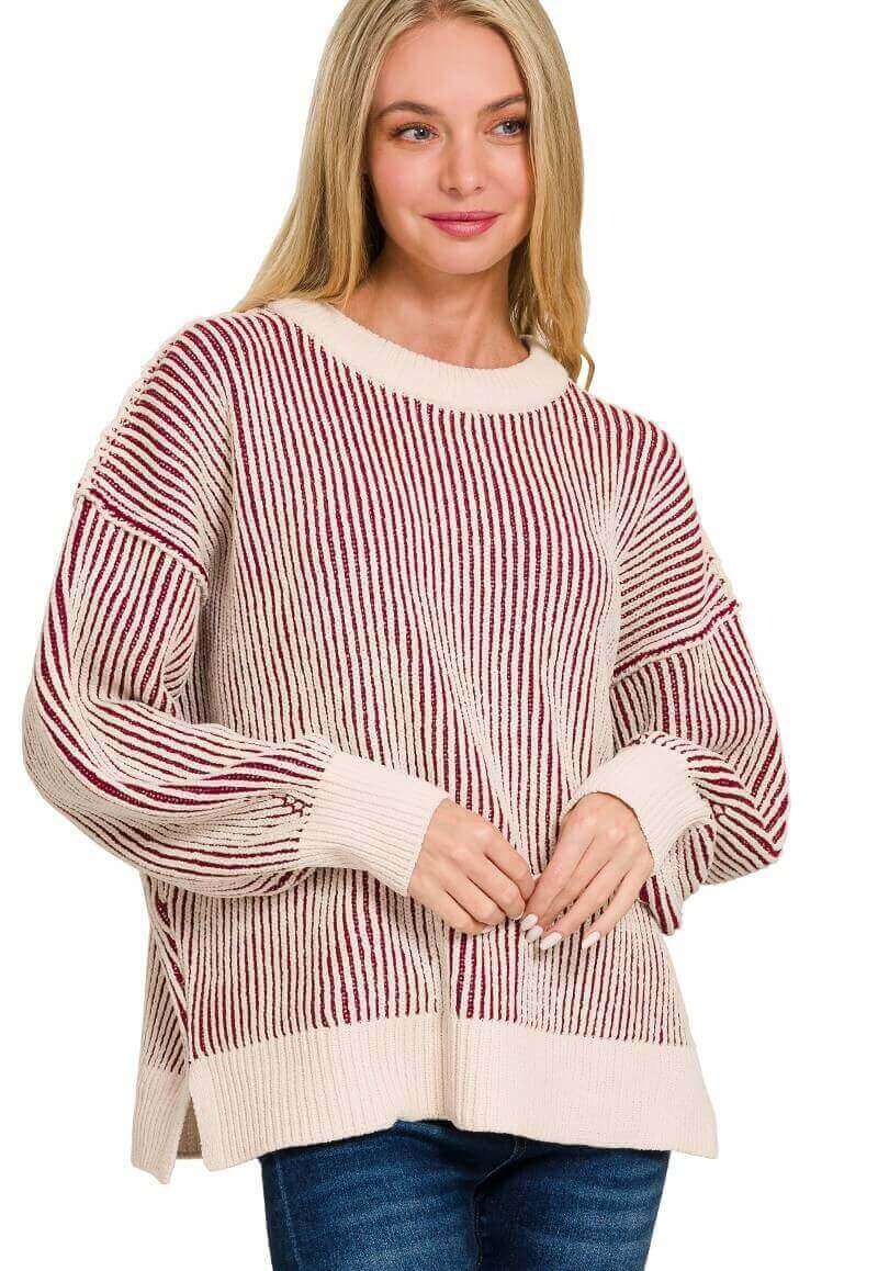 Cabernet Two Tone Sweater