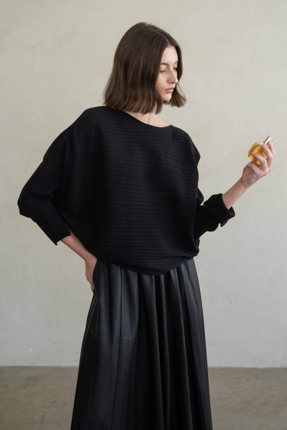 Elle Black Dolman Top