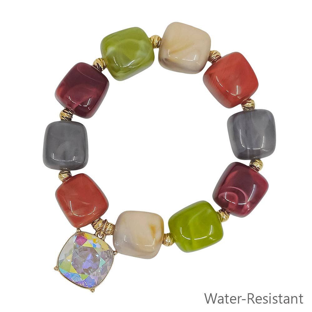 Crystal Square Resin Stone Bracelet