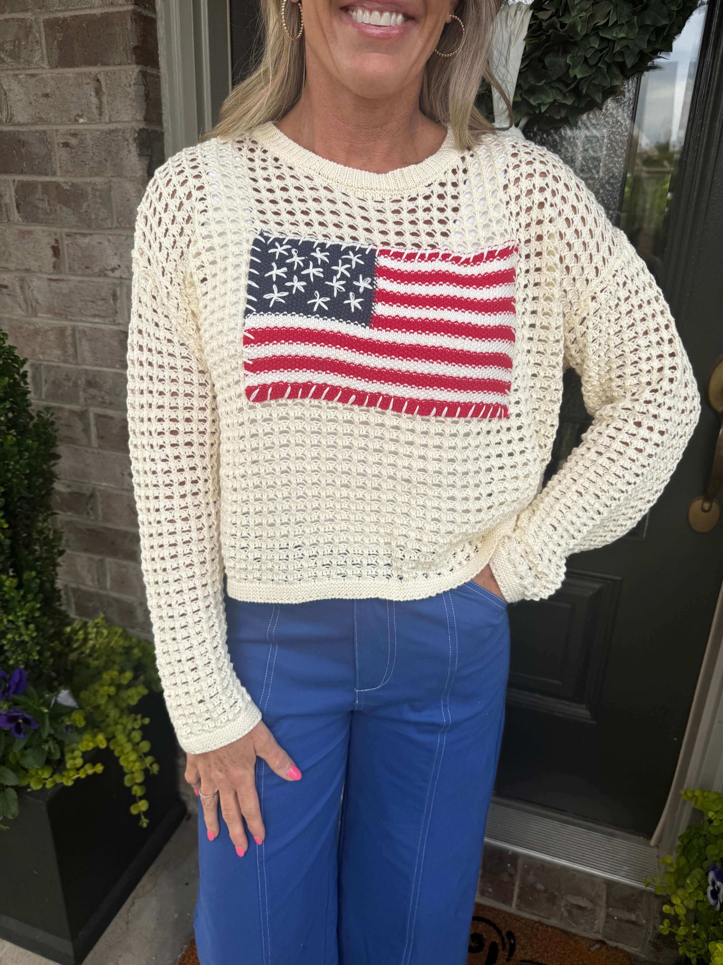 Ivory Flag Sweater