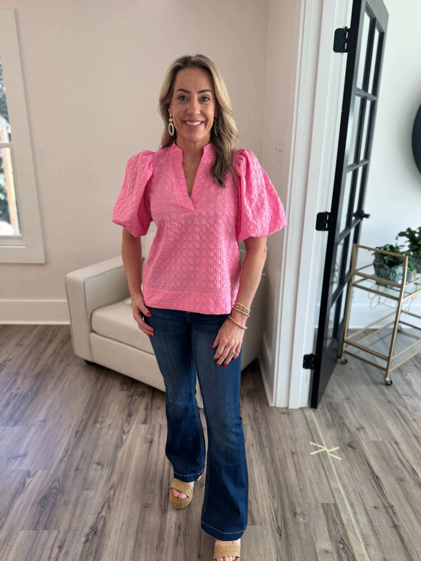 Holly Pink V-Neck Top