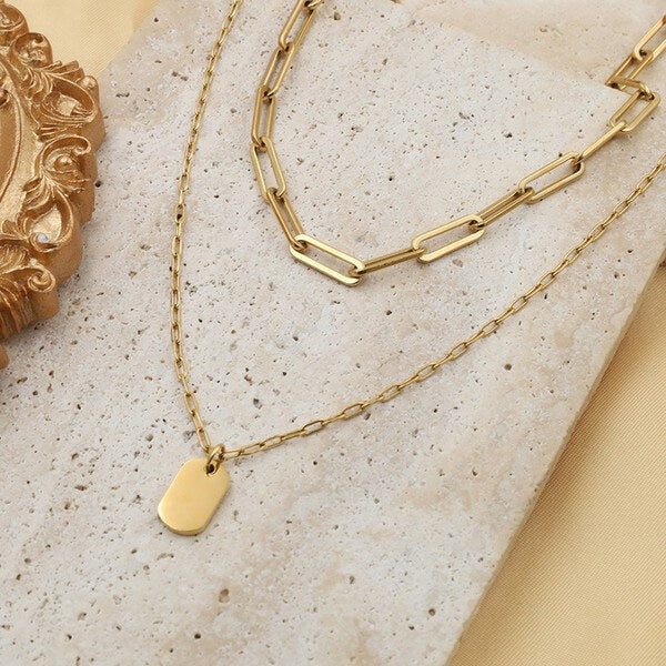 Paperclip 18K Stainless Steel Necklace