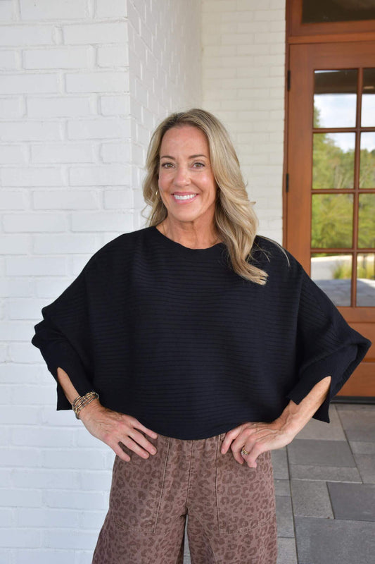 Elle Black Dolman Top