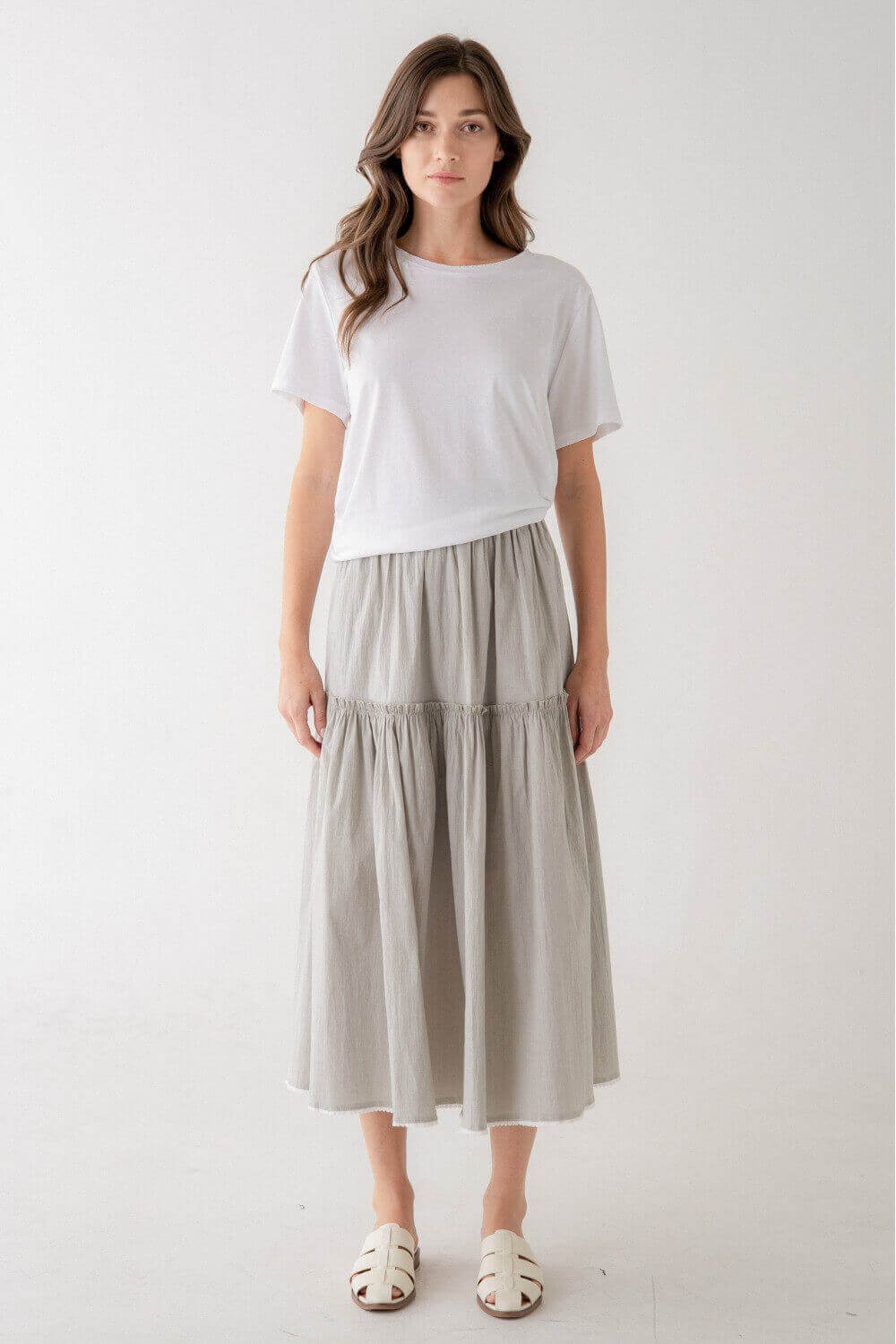 Haley Grey Tiered Skirt