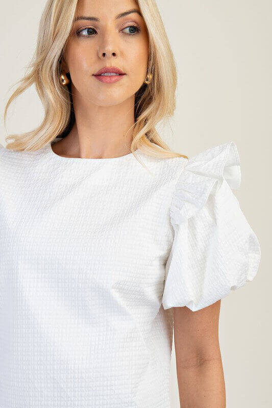 Holly White Textured Top