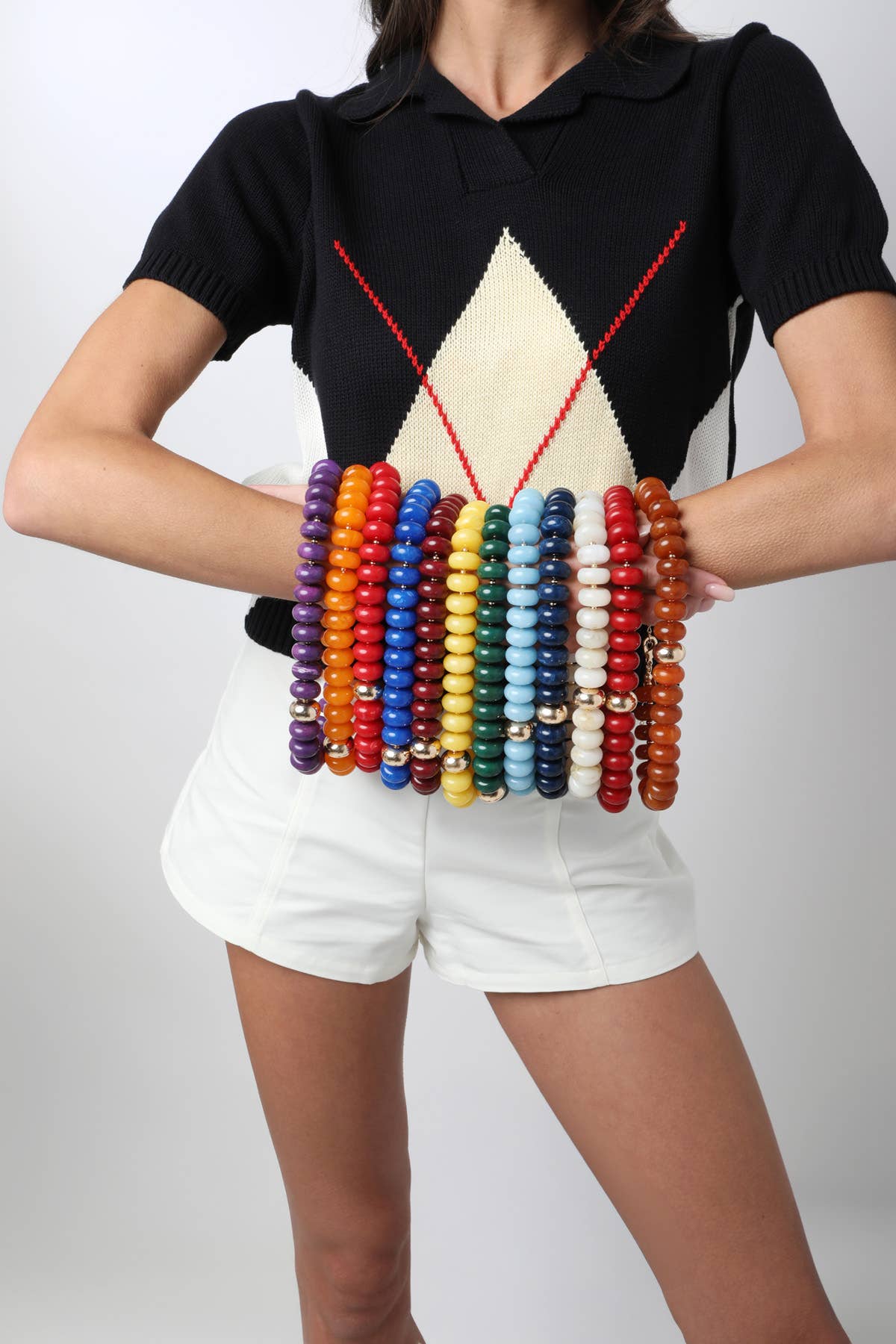 San Sebastian Beaded Resin Necklace: Black