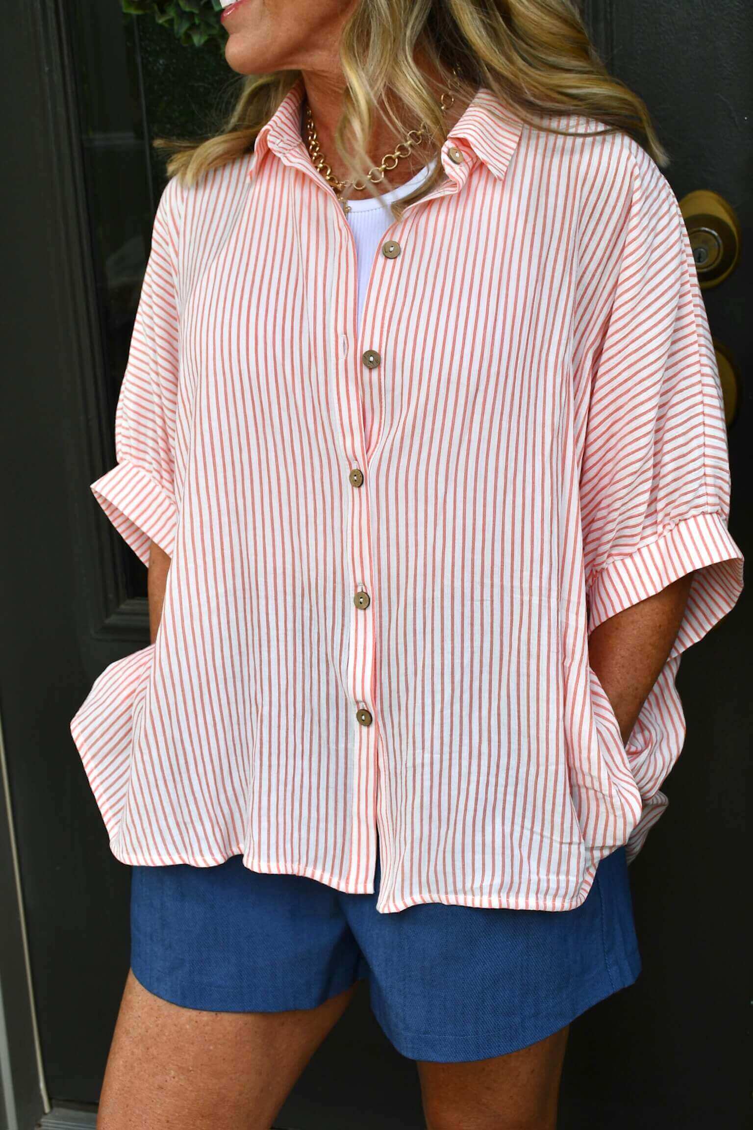 Addison Stripe Button Up