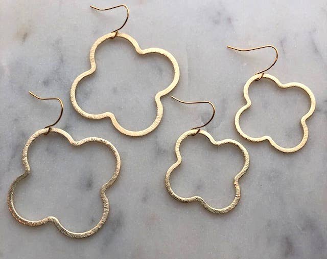 Gold Quatrefoil Earrings: Small