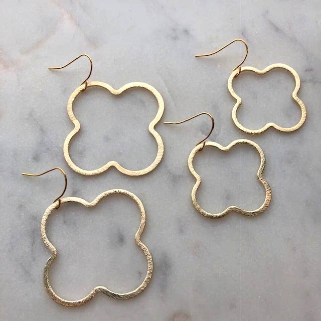 Gold Quatrefoil Earrings: Small