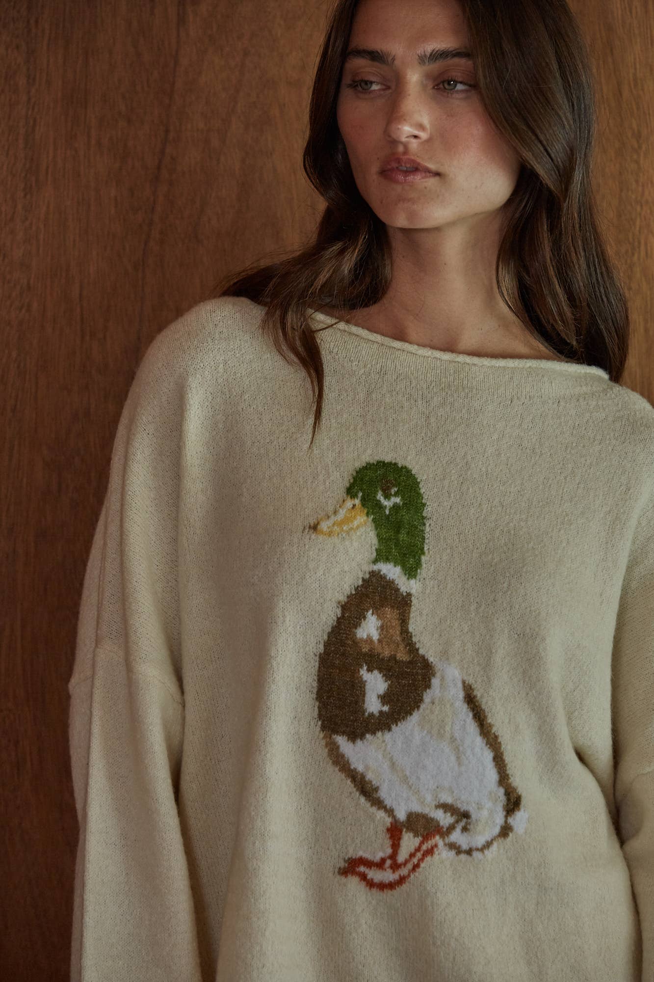 Graphic Duck Print Pullover