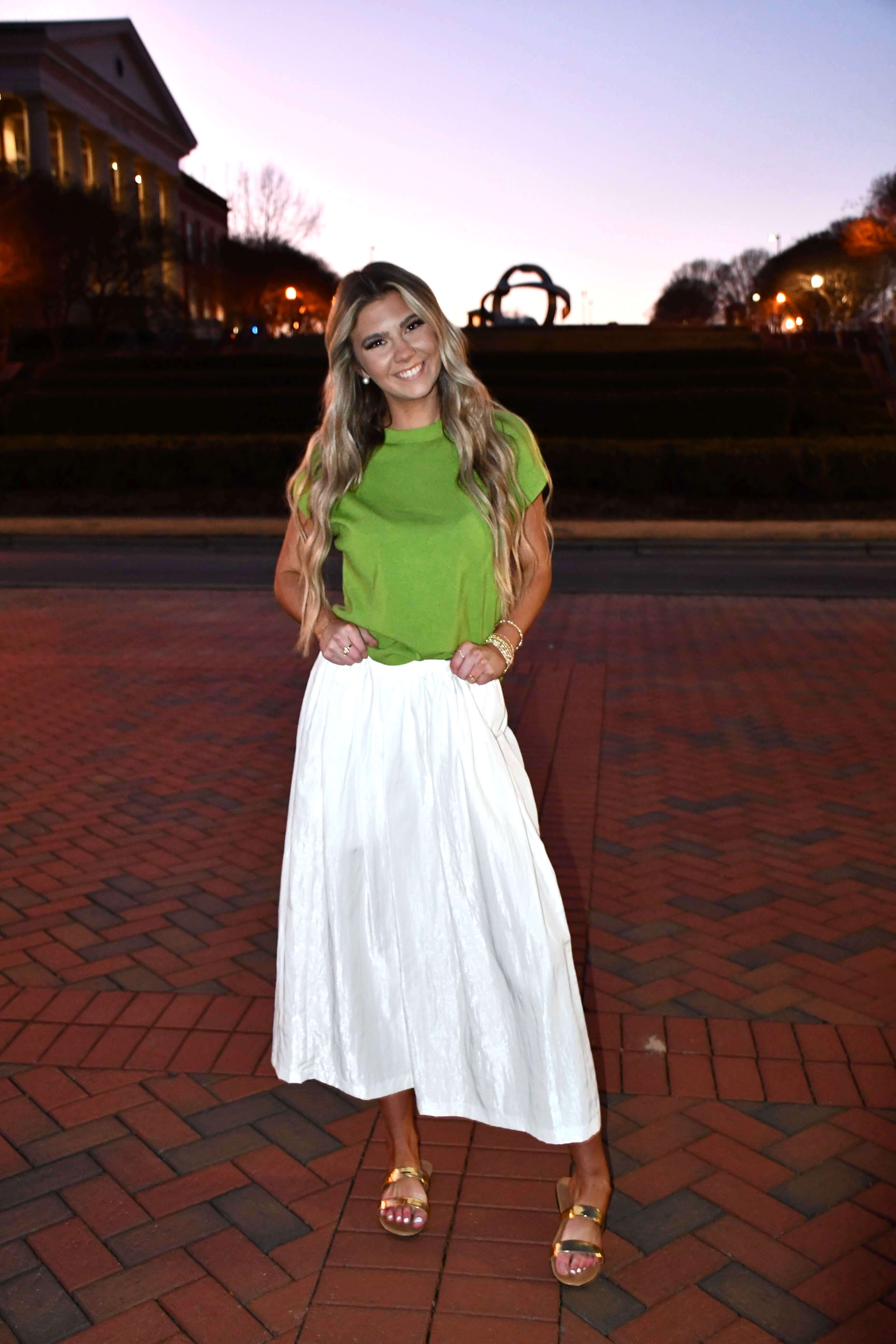 Claudia White A-Line Skirt