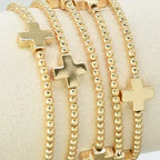 5 Piece Cross Bead Bracelet