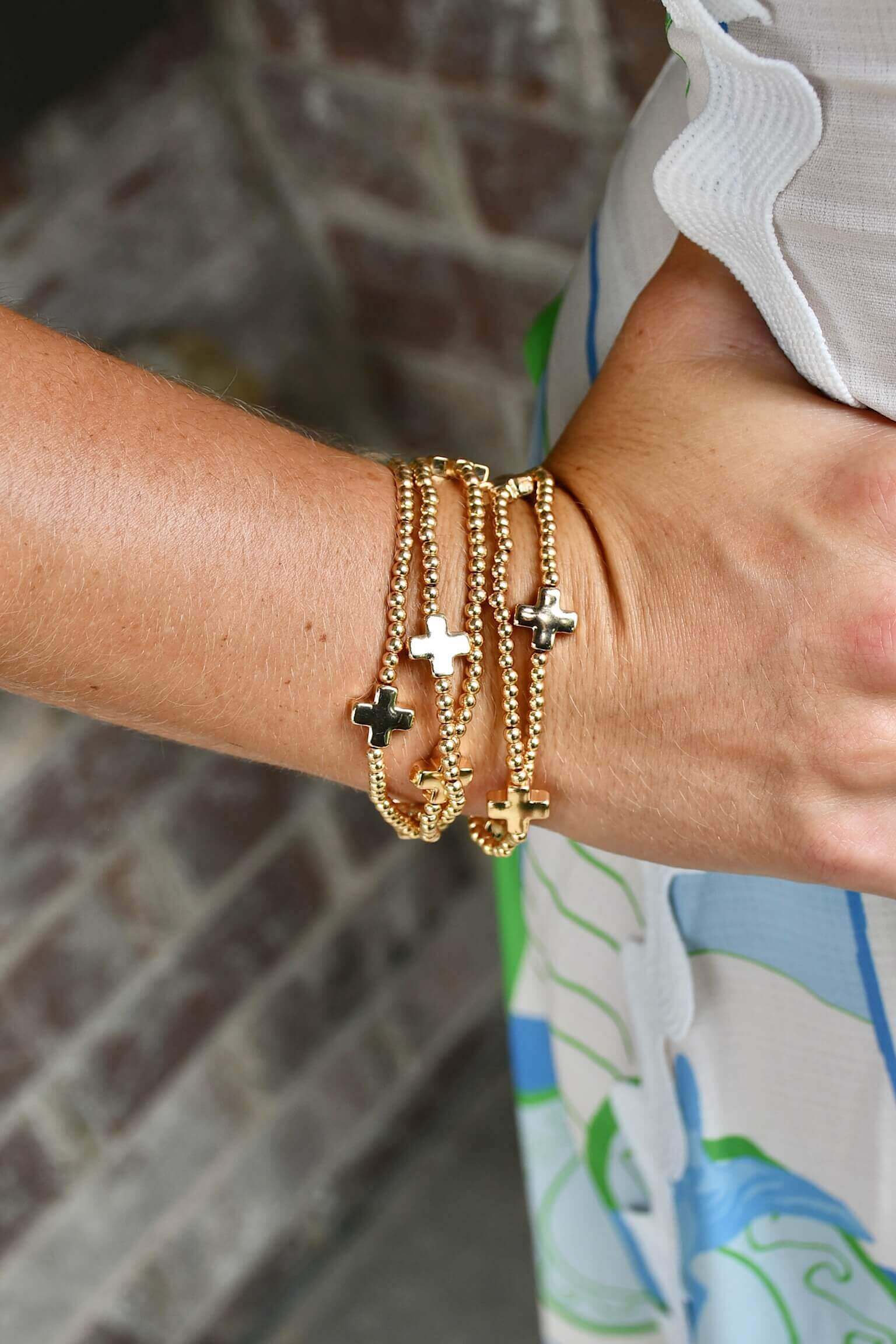 5 Piece Cross Bead Bracelet