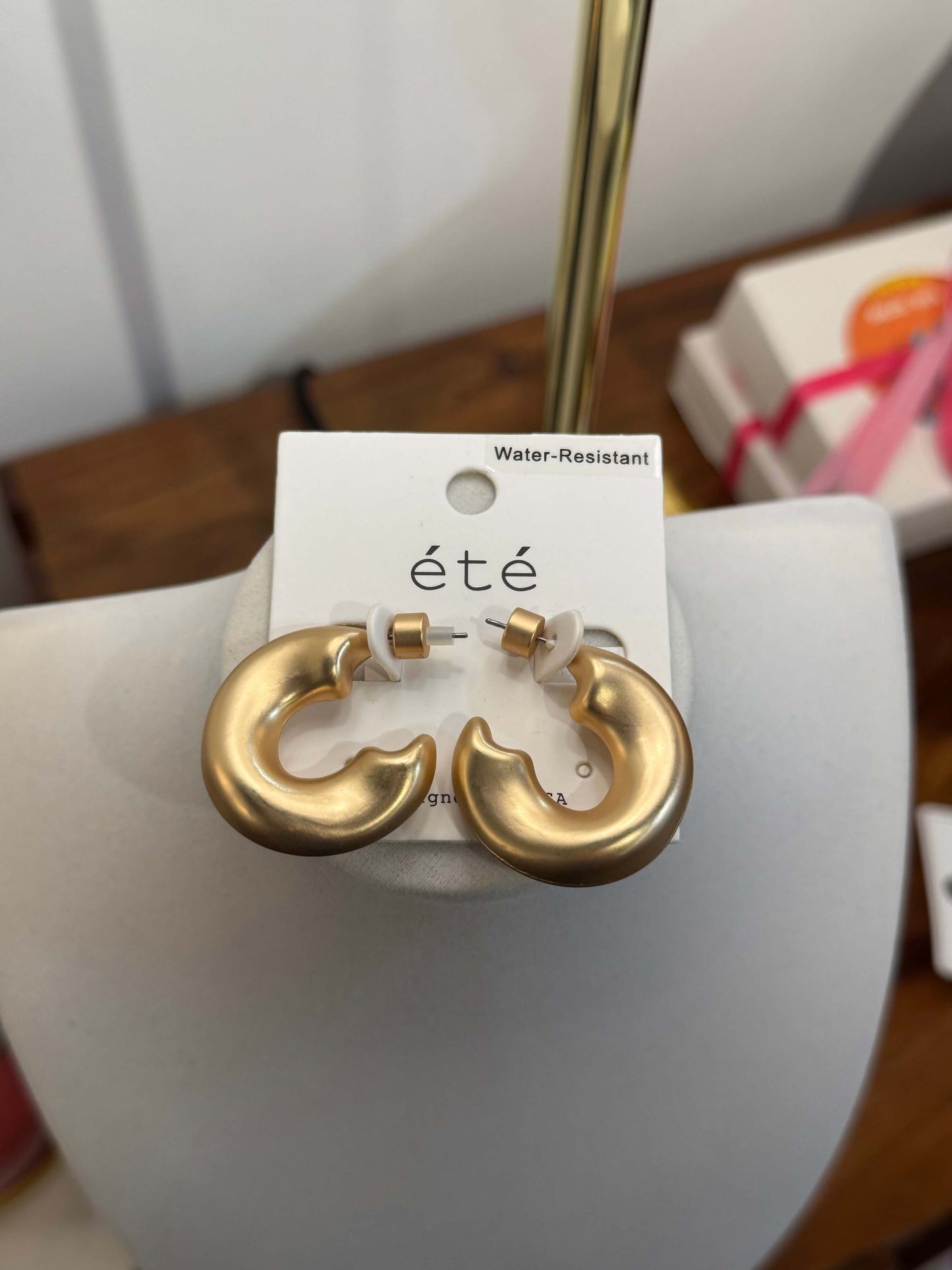 Matte Gold Hoops