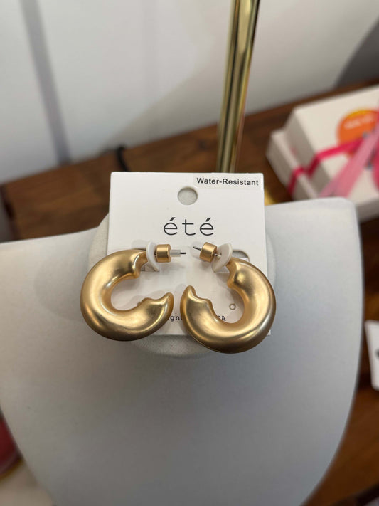 Matte Gold Hoops