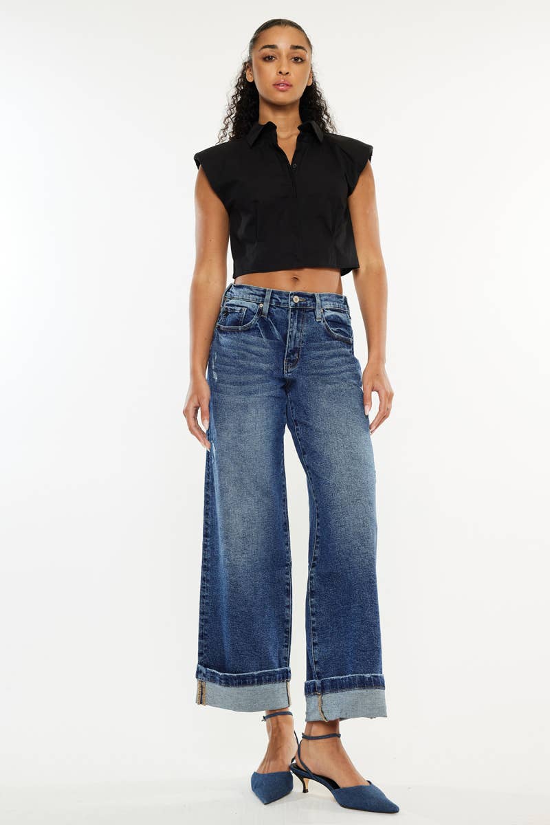 Sissy Crop Wide Leg Jeans