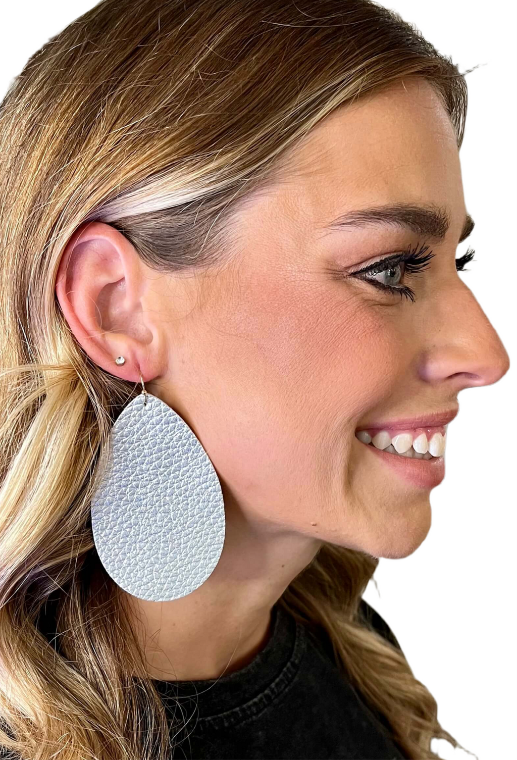 Leather Teardrop Earring