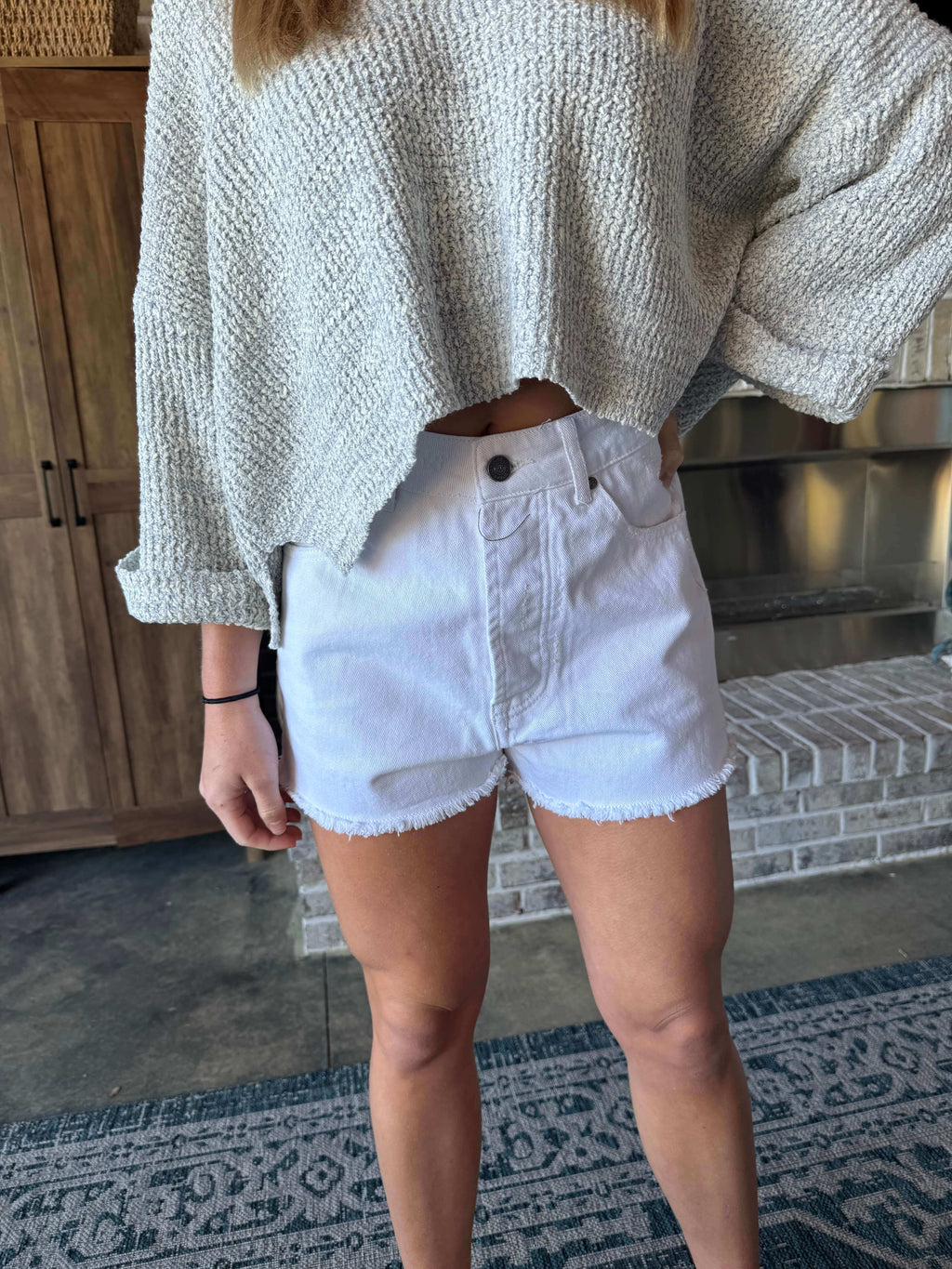 Kendal White Denim Short