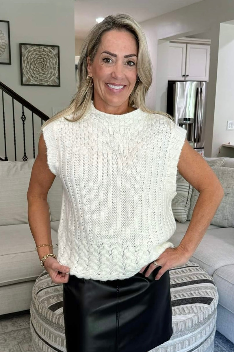 Trish Mock Neck Sweater Vest