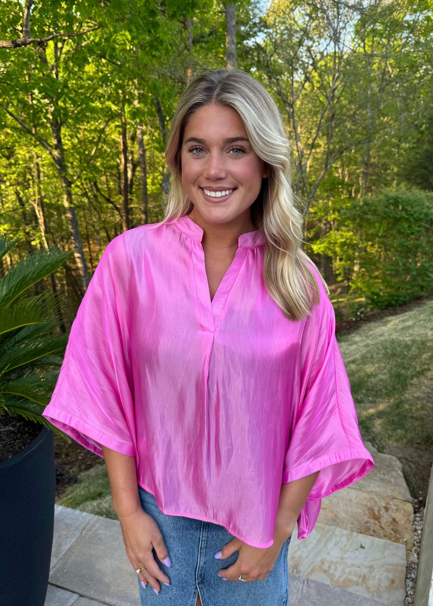 Hailey Pink Sheer Blouse