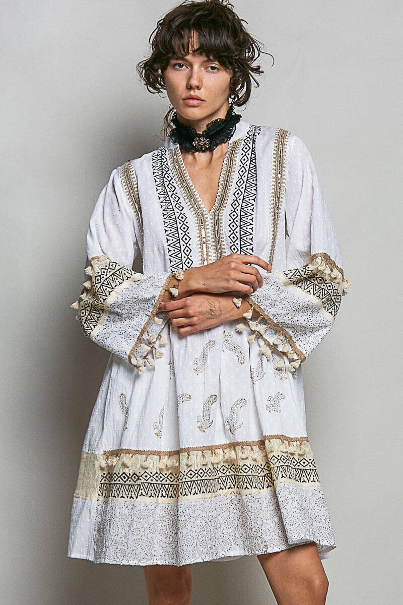 Paisley Tassel Dress