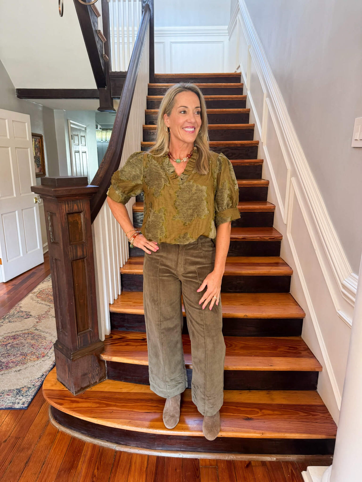 Olive Textured Blouse