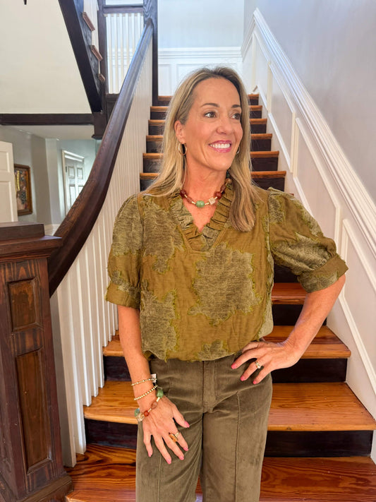 Olive Textured Blouse