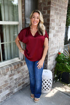 Julia Crinkle Satin Blouse