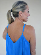 Alex Blue Pleated Maxi
