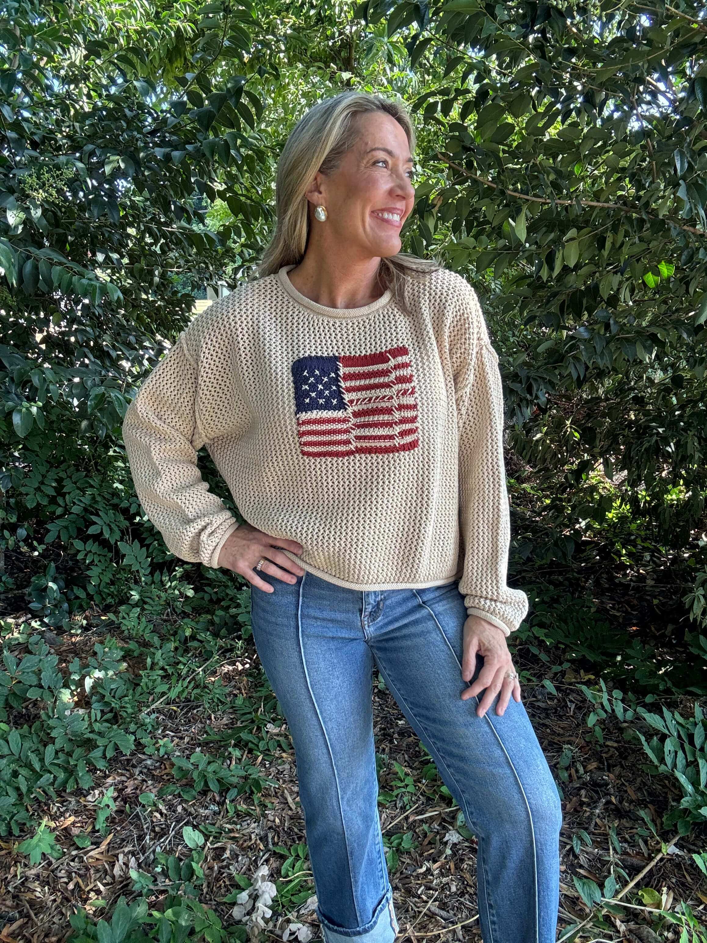 American Flag Sweater