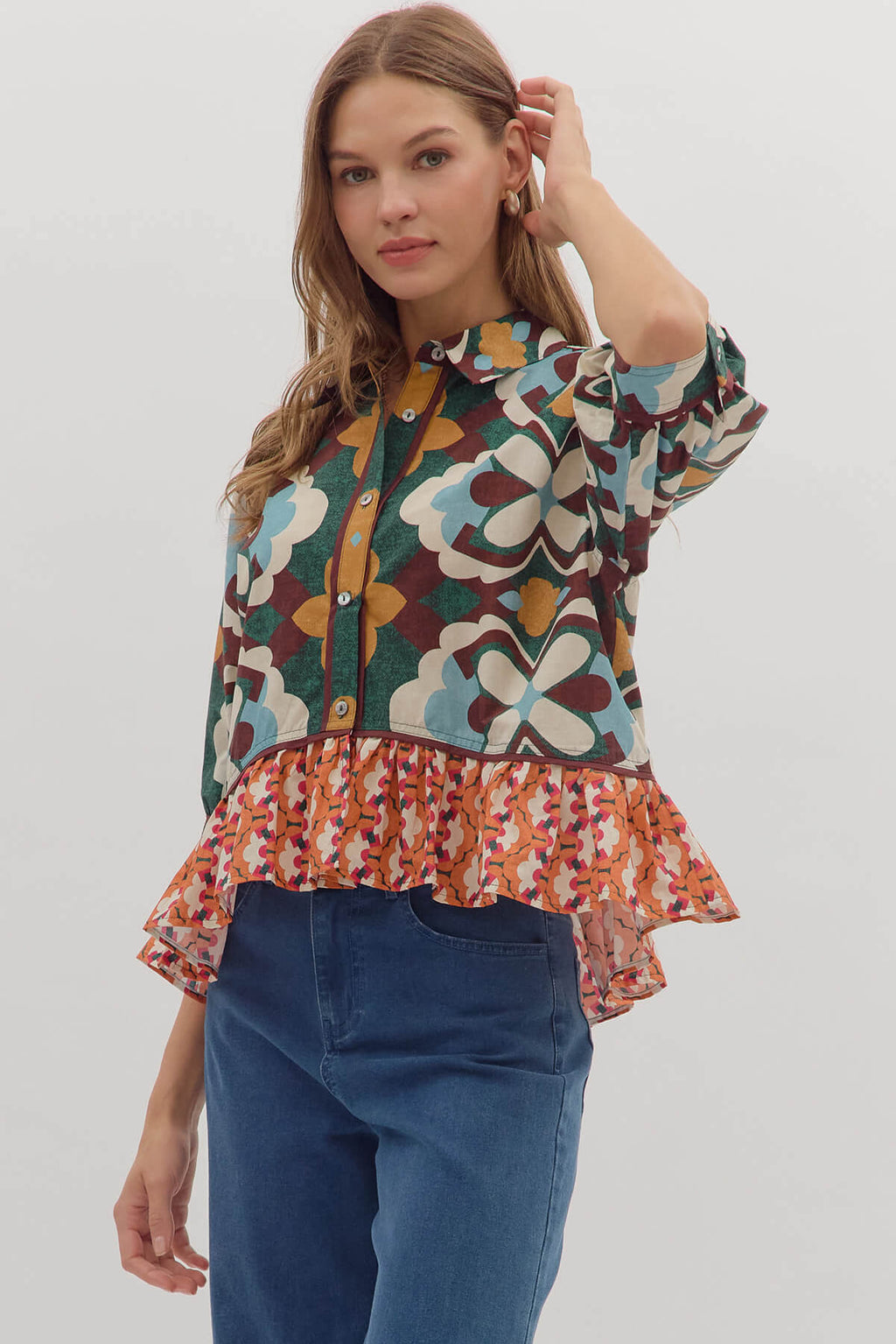 Ashley Abstract Blouse