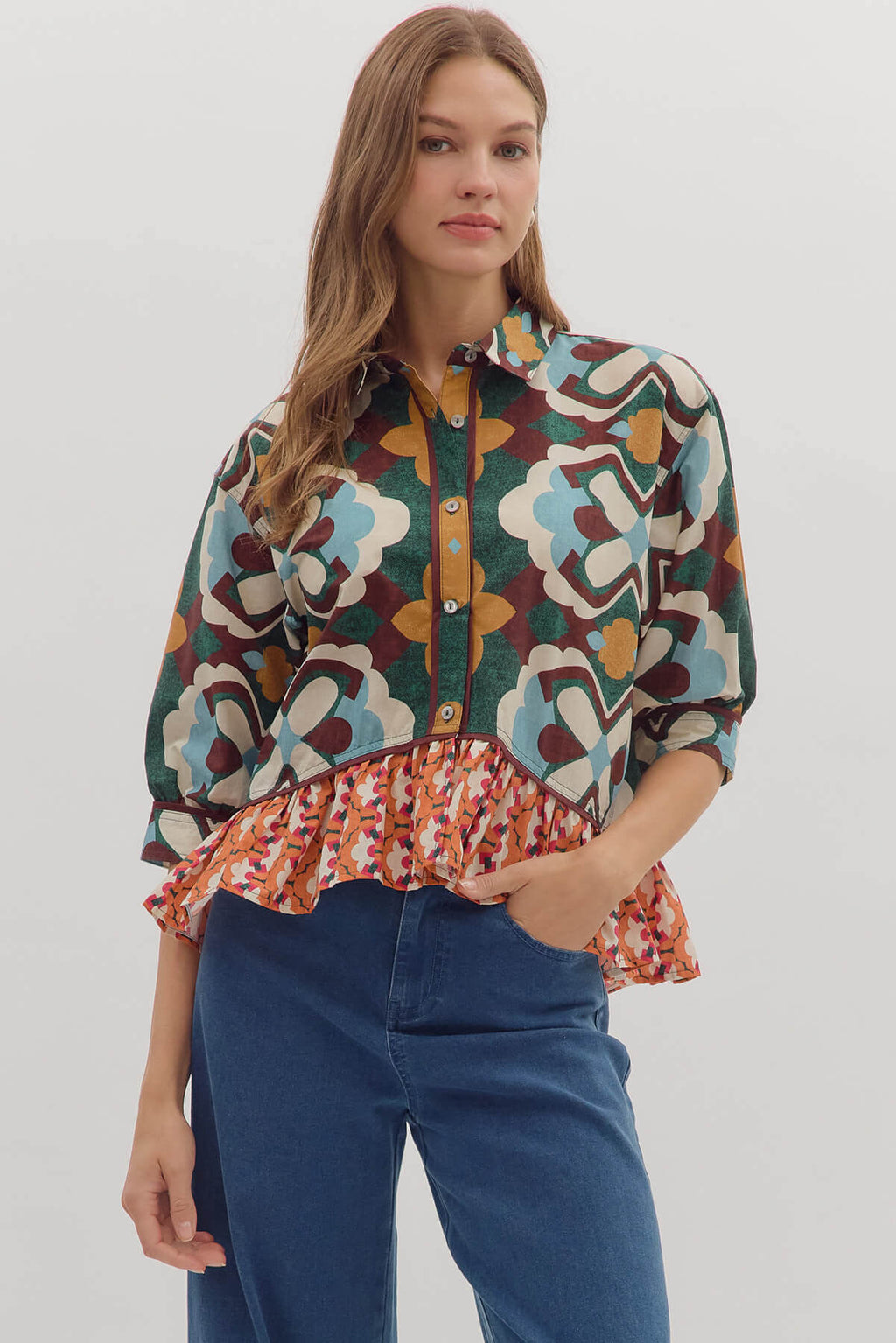 Ashley Abstract Blouse