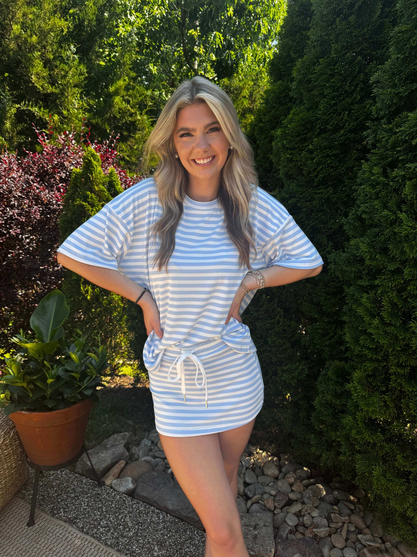 Anna Stripe Skort Set