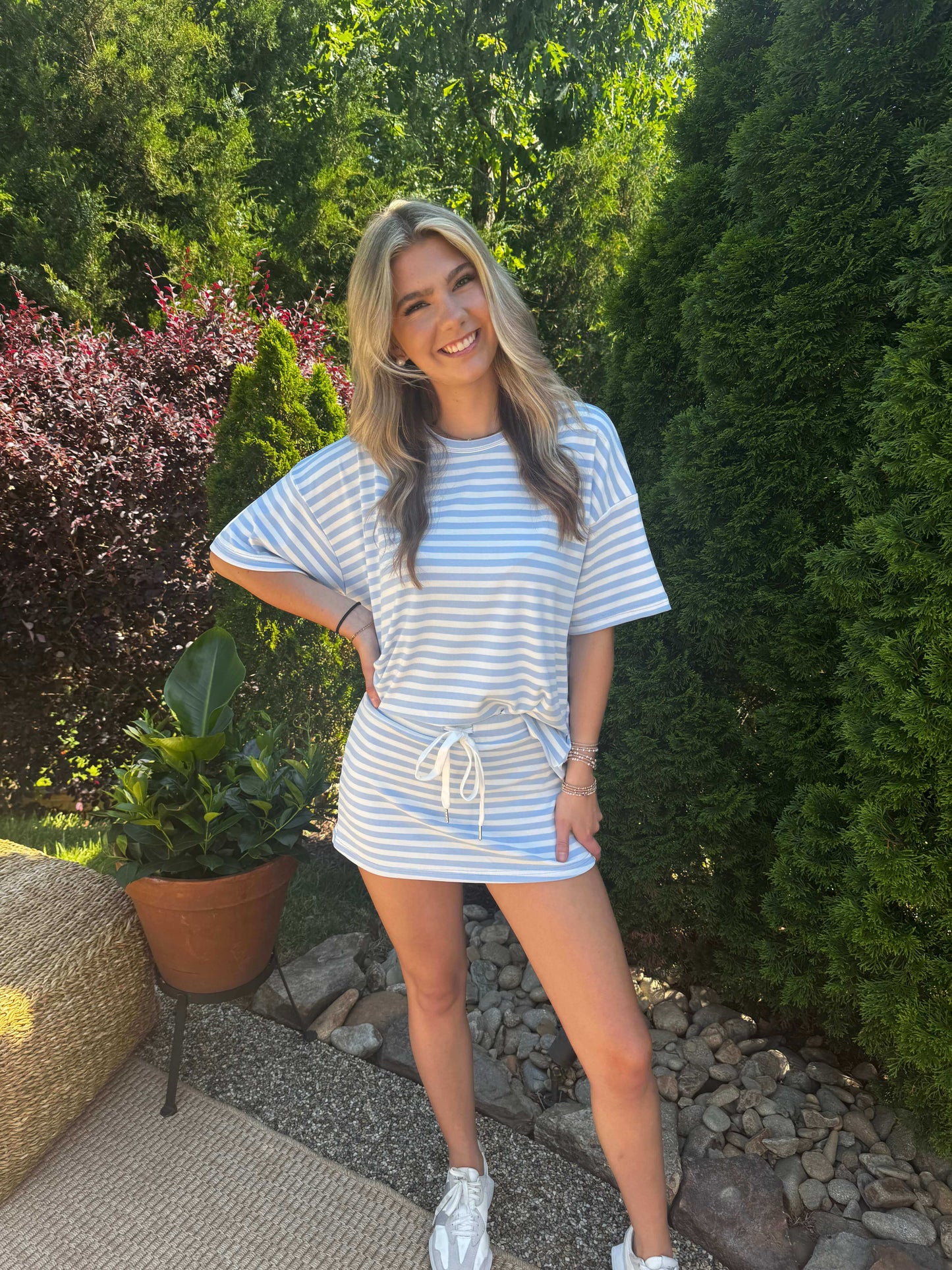 Anna Stripe Skort Set