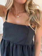 Gloria Black Textured Dress