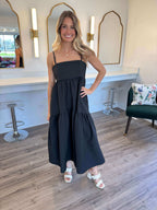 Gloria Black Textured Dress