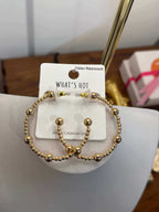 Gold Bead Hoop Earrings