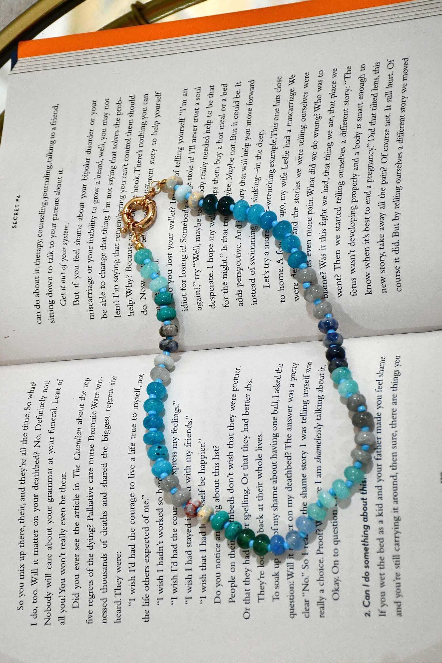 Natural Stone Charm Clasp Necklace