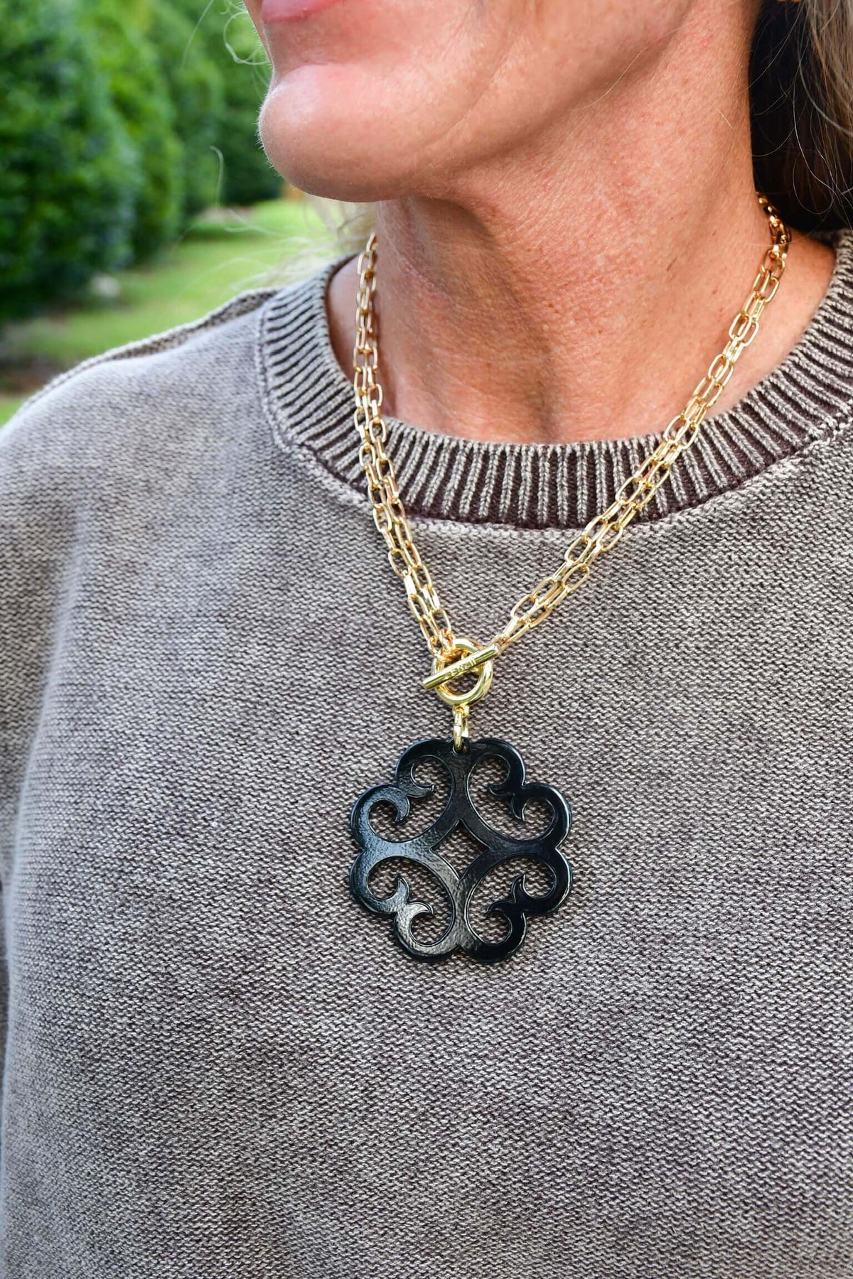 Black Pendant Necklace