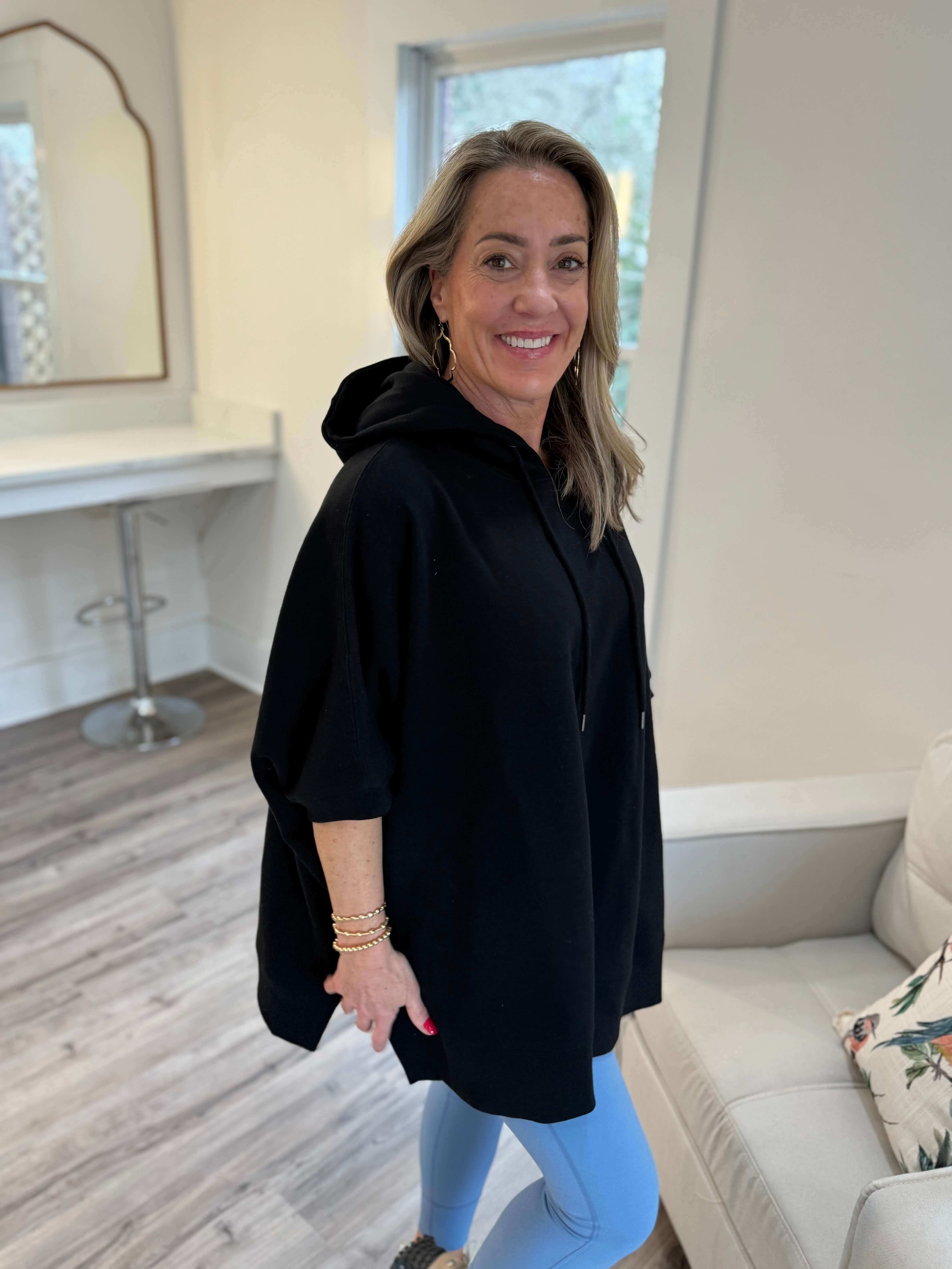 Kammie Oversized Black Hoodie