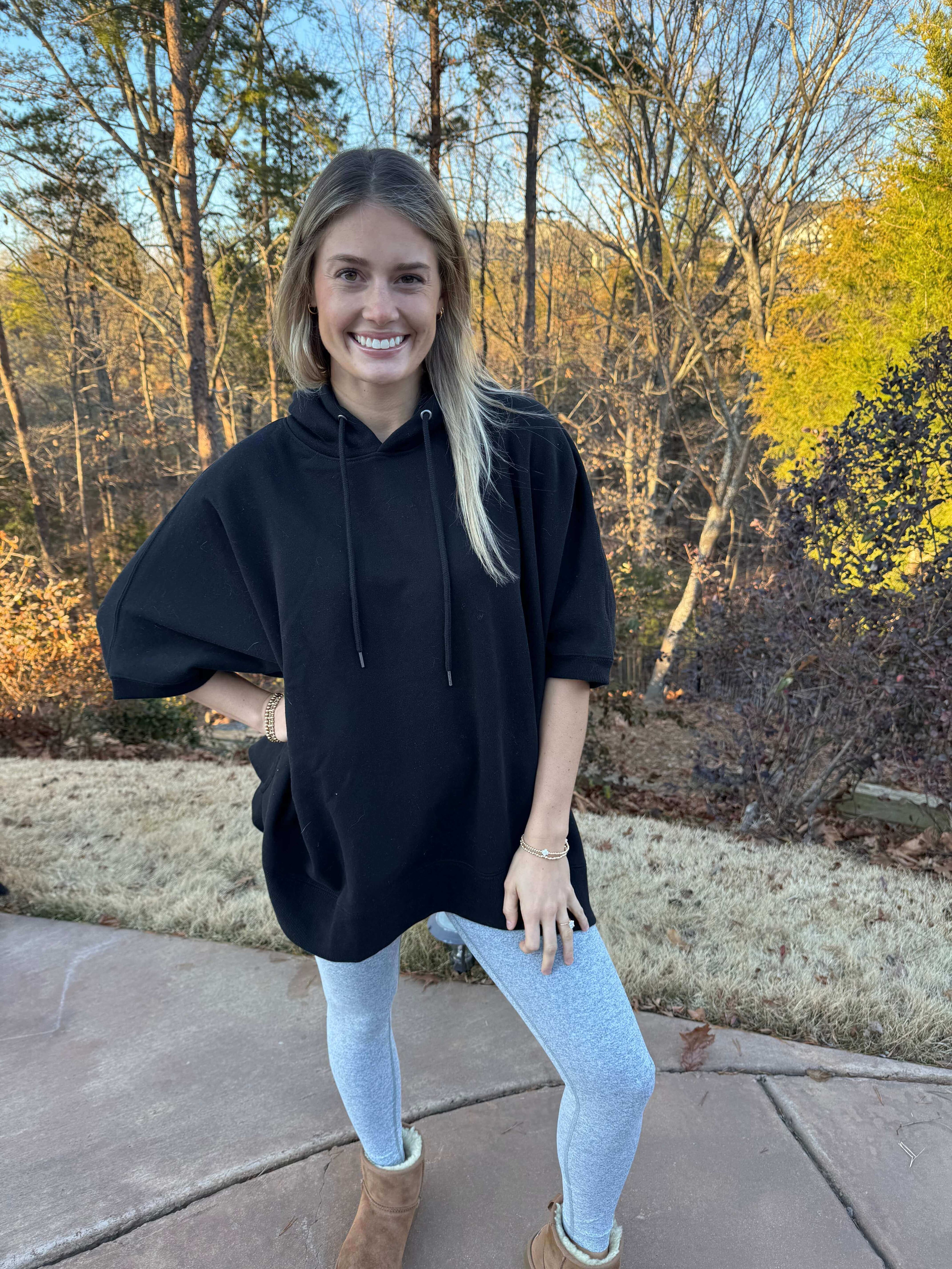Kammie Oversized Black Hoodie