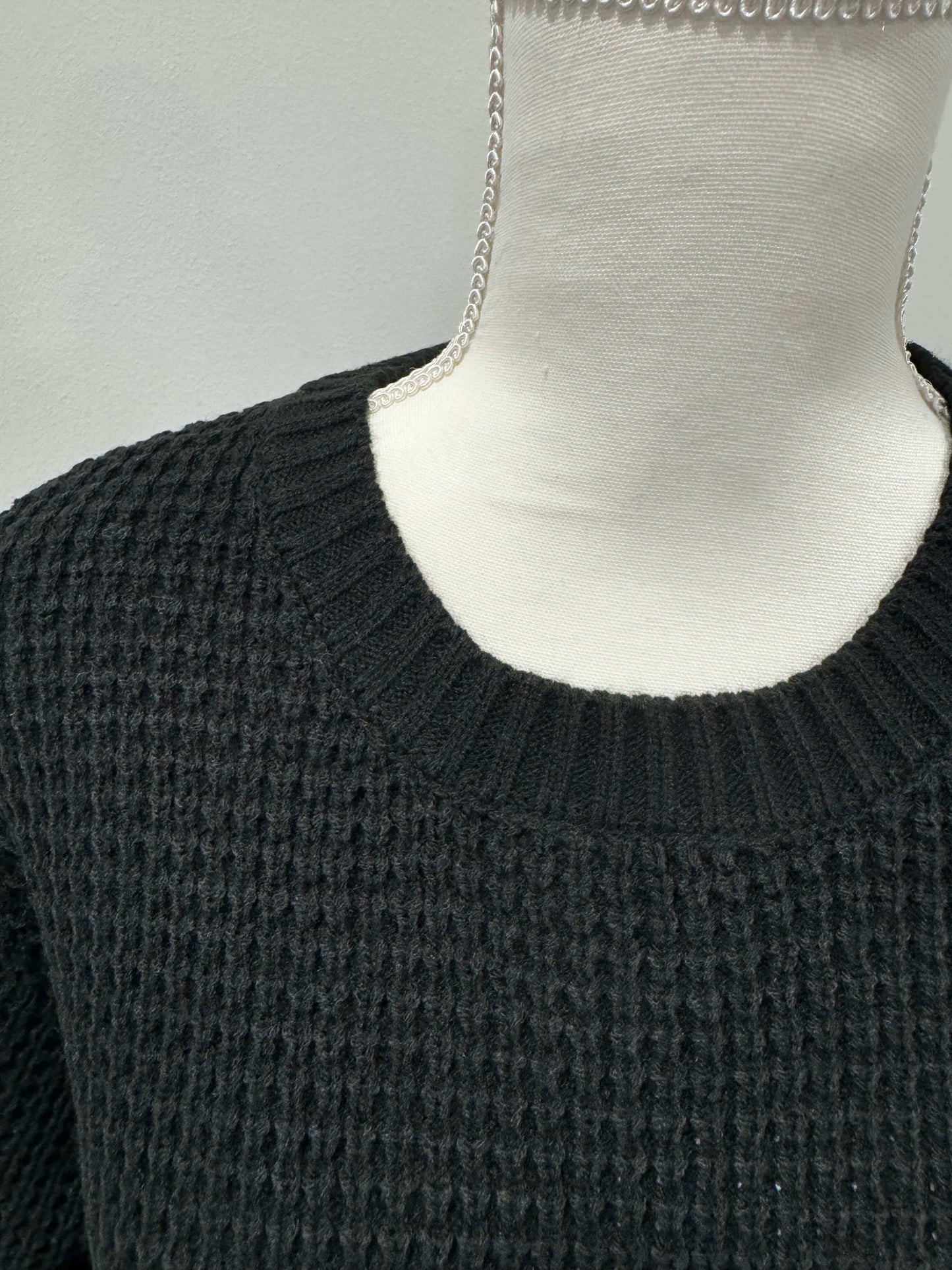 Alyssa Black Waffle Sweater