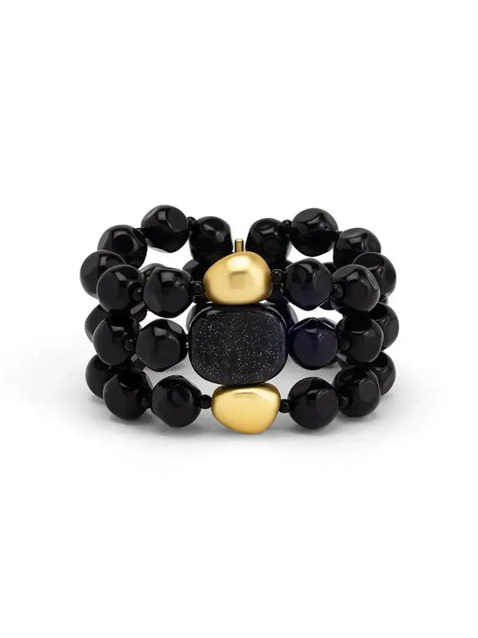 Estelle Mixed Statement Bracelet- Black
