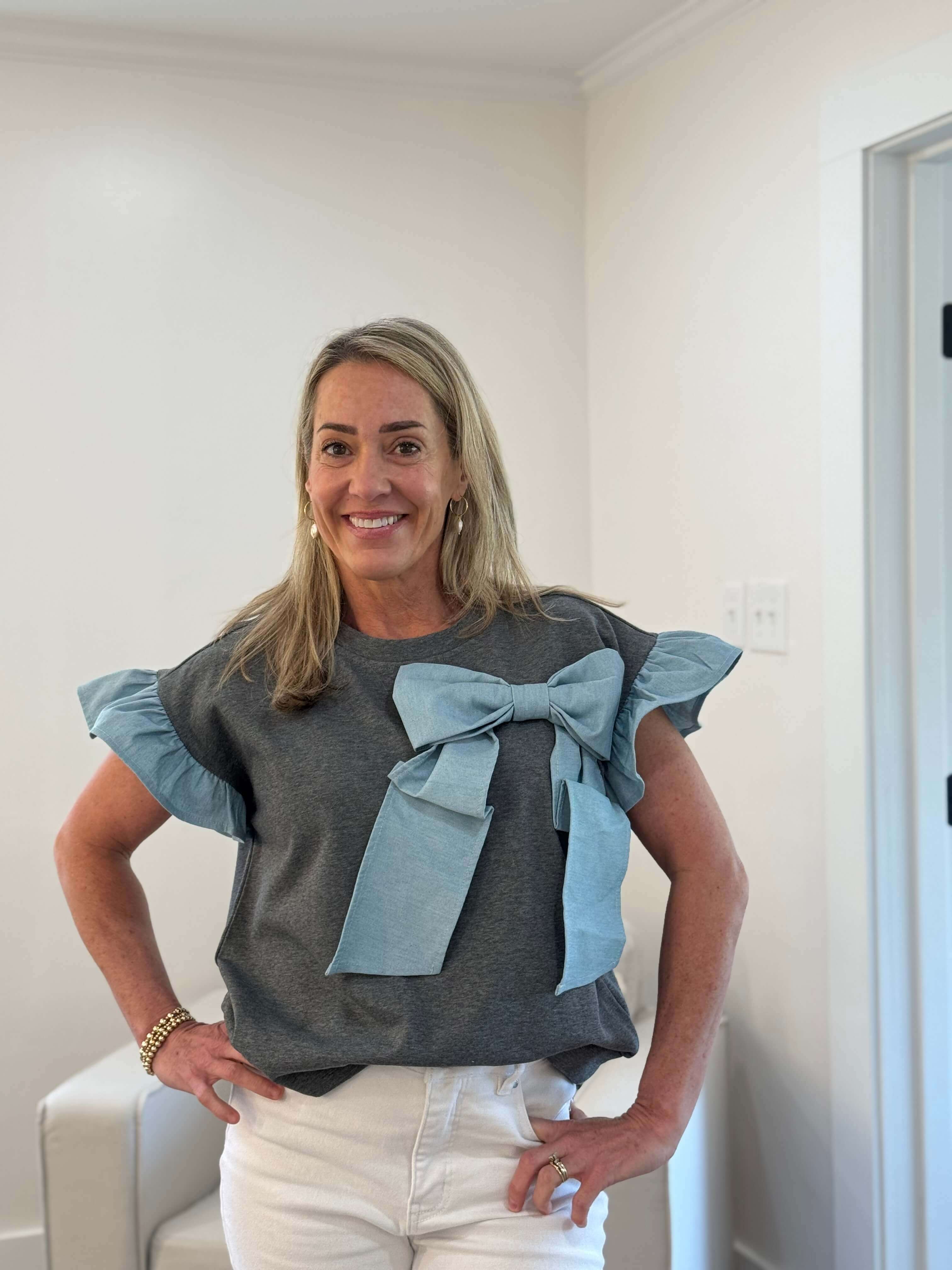 Phoebe French Terry Bow Top