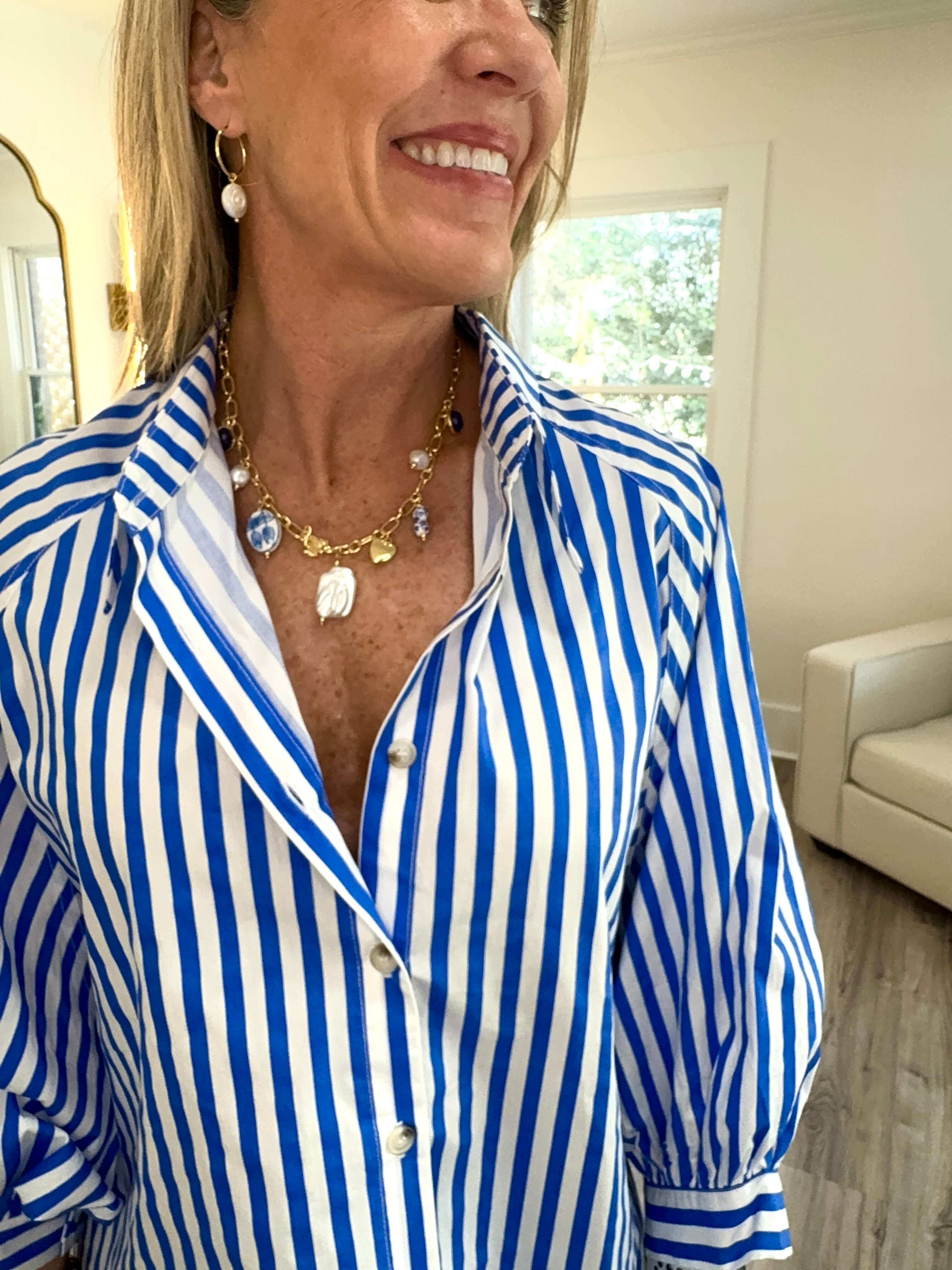 Blue/White Charm Necklace