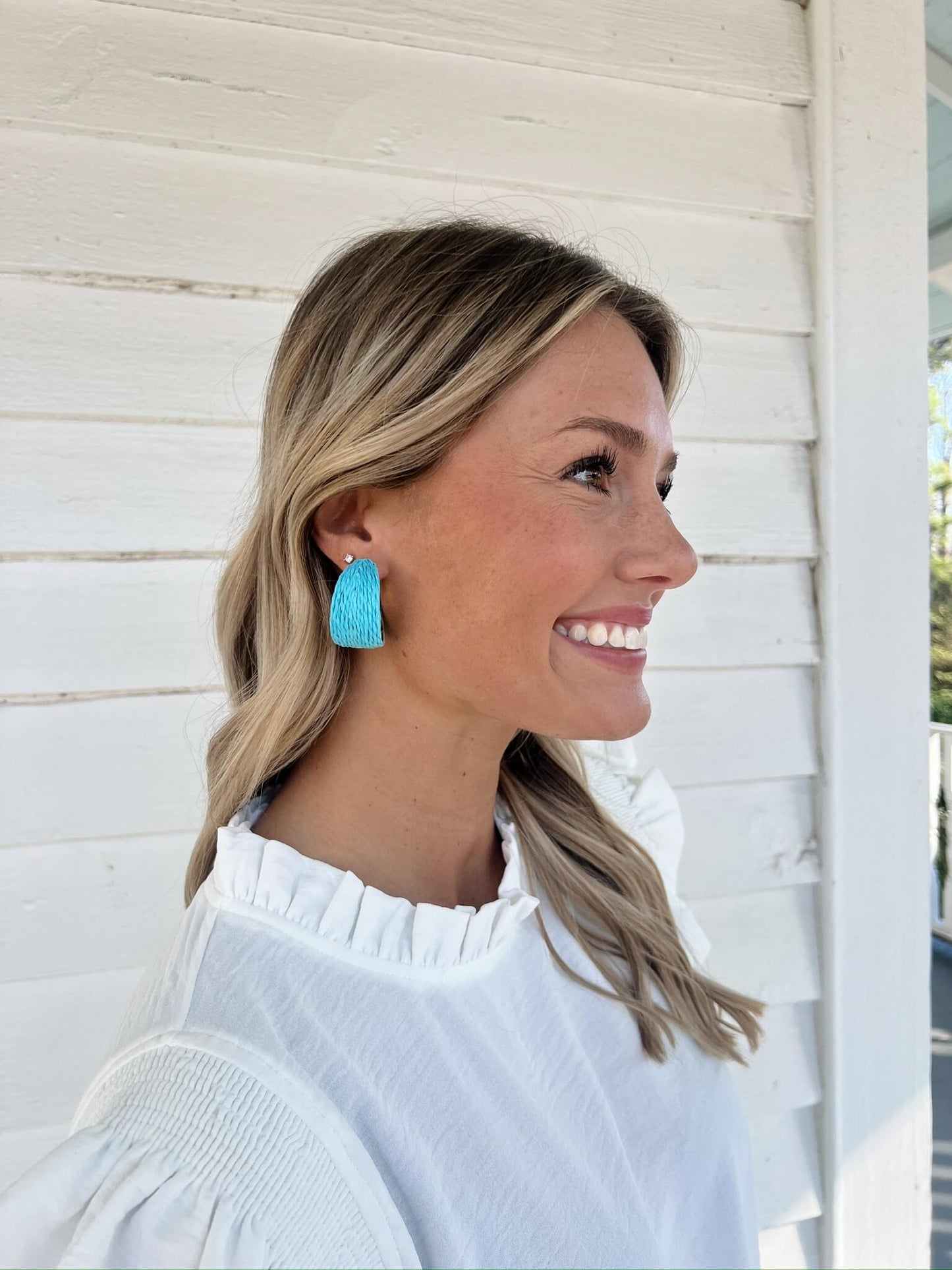 Blue Raffa Earring