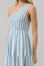 Emerly Stripe One Shoulder Dress